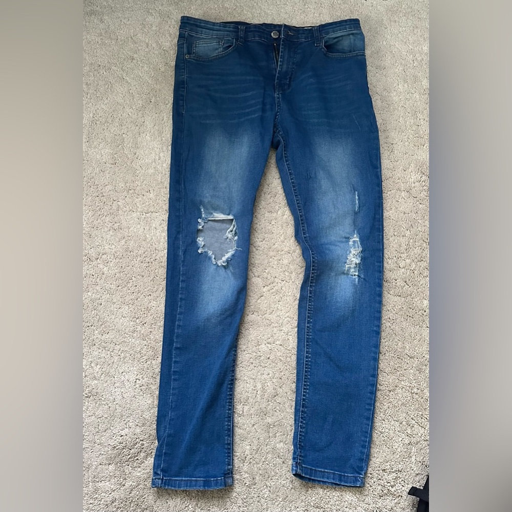 Blue Distressed Men’s Jeans